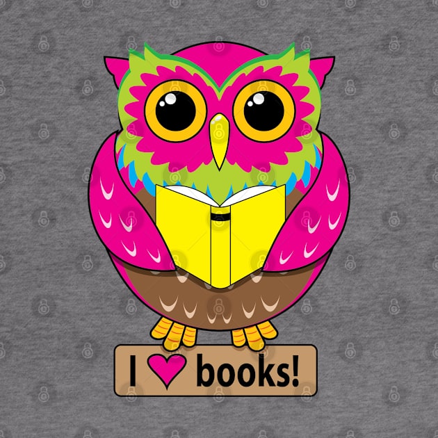 Owl: I Love Books by Buffyandrews